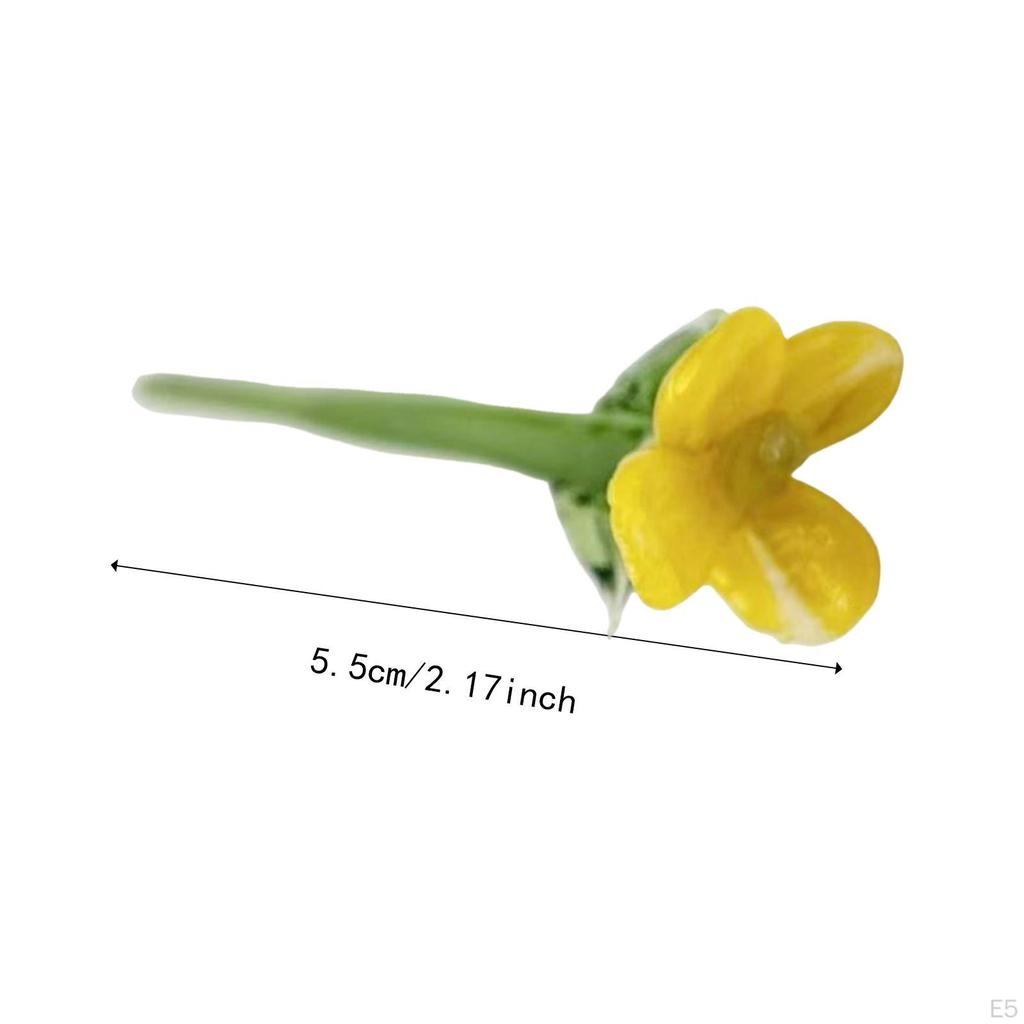 Mini Glass Flower Artificial Crafts Decorative Ornament Decoration for Mom Wife Mother's Day