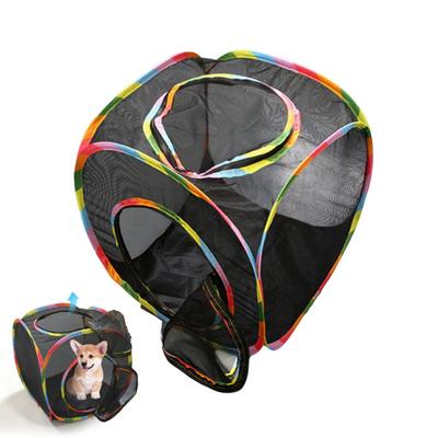 Fileli Evcil Hayvan Tüneli Oyuncak Katlanabilir Kedi Tüneli Tüp Çadır Küçük Orta Boy Evcil Hayvanlar Köpek Yavrusu Kedi Yavrusu için Güvenli Nefes Alabilen File Muhafaza Açık Hava İç Mekan Oyun