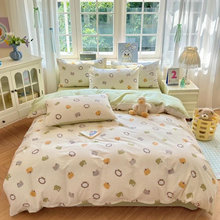 

Новый пододеяльник с цветочным принтом 1 шт. - 100% хлопок, роскошное постельное белье, предварительно выстиранный для мягкости, для декора спальни - застежка-молния 1.2m sheet 3pcs