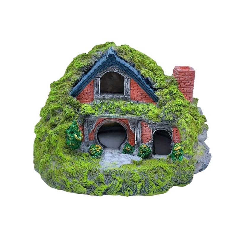 Aquariums Handicraft Artificial House Cave Breeding Crafts Decoration FishTank Landscape Supplies Aesthetic Display