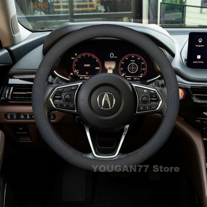 Leather Car Steering Wheel Cover For Acura TLX Type S 2021 2022 2023 ILX RLX Non-slip Auto Steering Wheel Acura TLX Accessories
