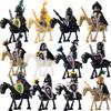 Skeleton Soldier Army King Knight Undead Horse Warrior Bricks Building Block Ringwraith Saddle Roman Soldiers Sword Waffen Toys