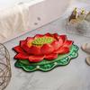 3D Lotos Fußmatte Realistische Blume Wohnzimmerteppich Waschbar Rutschfeste Teppich für Zuhause Meditationsraum Schlafzimmer Dekoration