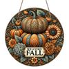 2D Flat, 1pc Vintage Autumn Harvest Metal Wall Sign - Fall Welcome Plaque with Corn, Wheat & Grain Stalks, Aluminum Outdoor/Indoor Decor Suitable for