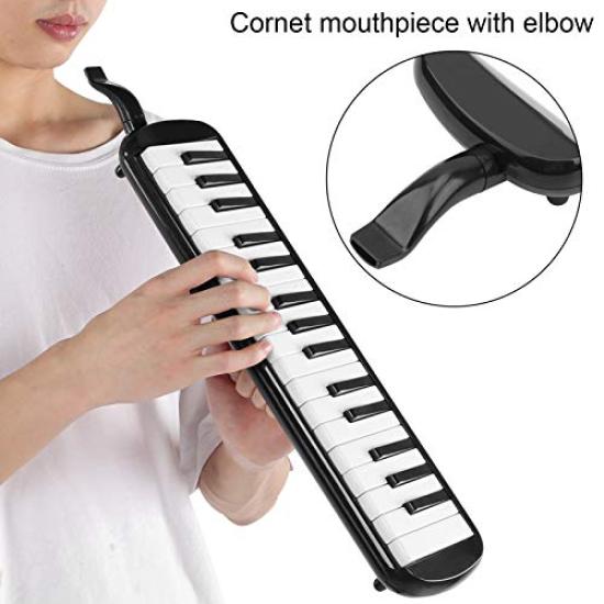 Melody Lightweight and Comfortable for Beginners and Kindergarteners 32-Key Harmonica, (Black)