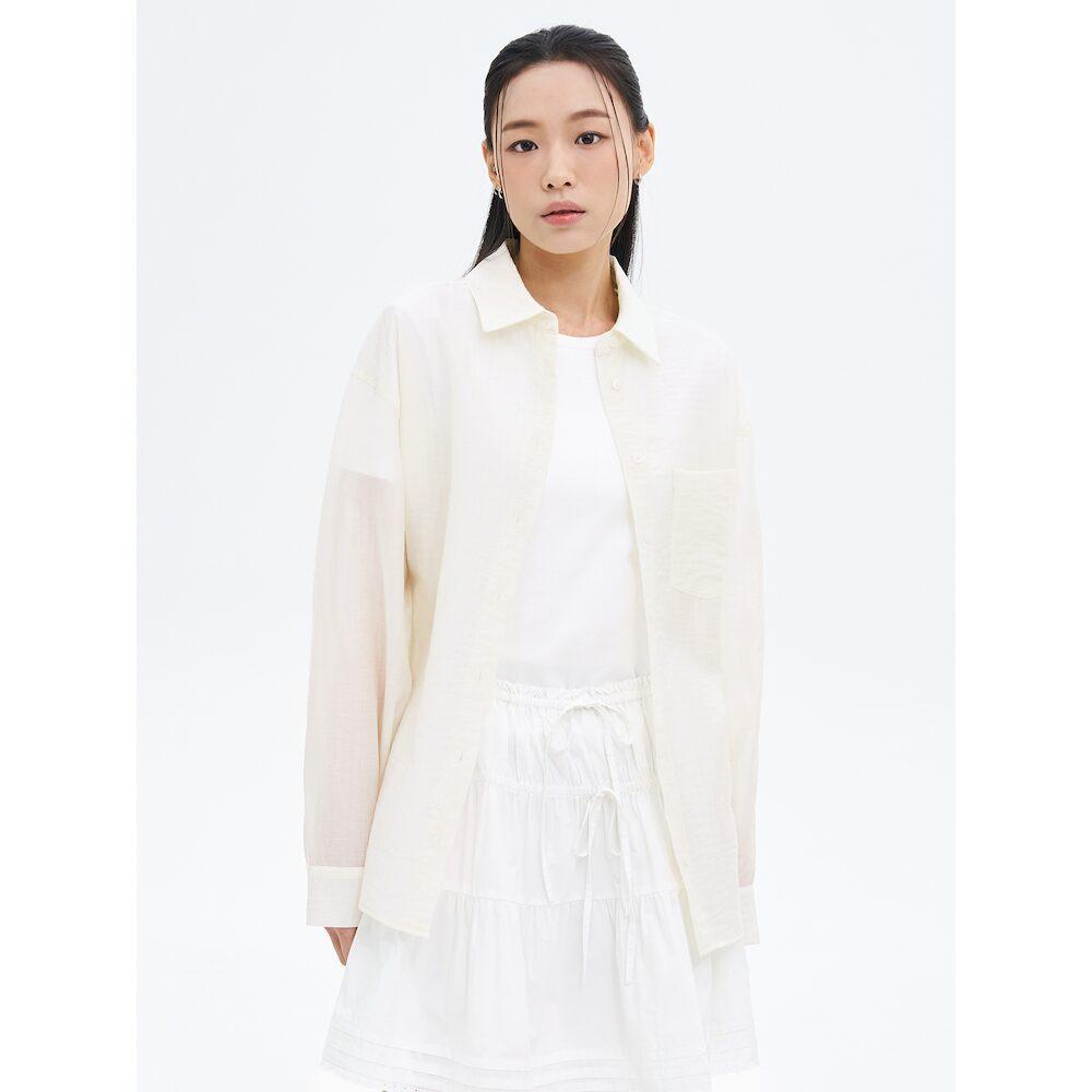 8Seconds Pastel Oversized Long Sleeve Shirt Ivory Ivory/Free
