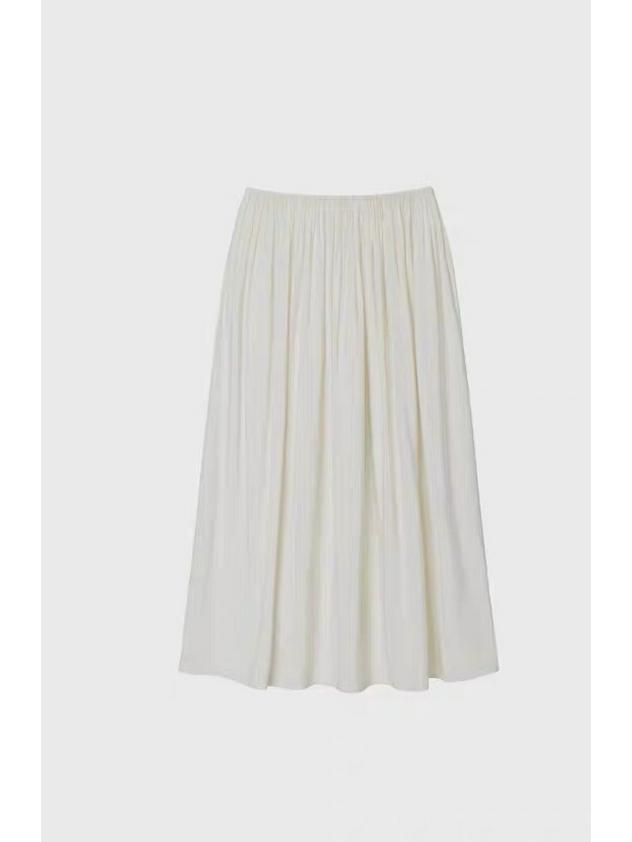 

Mo*oha Korean Designer Elastic Waist Pleated Long Skirt – High-End Flowy Women s Fashion One Size слоновая кость/белый