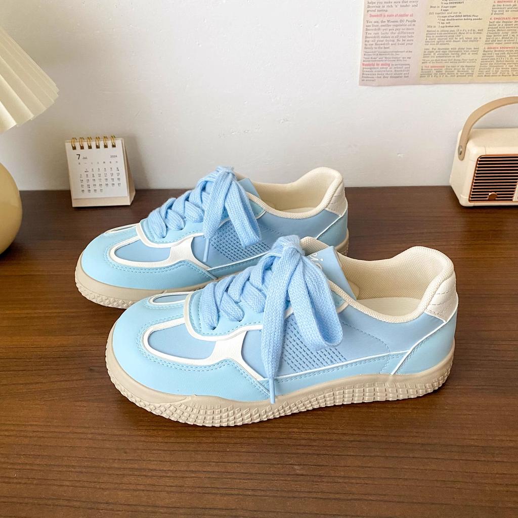 Comfortable Insole 2025 Spring and Autumn Mango Head Thick Baseplate Shoes Women's New Big Head White Shoes Breathable German Training Shoes