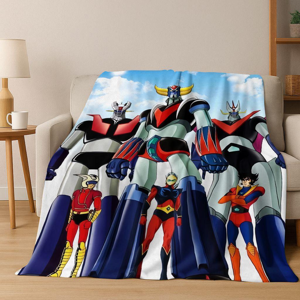 26 Style UFO Robot Grendizer U Cartoon Flannel Blanket,Cozy Soft Throw Blanket for Home Bedroom Bed Sofa Picnic Cover Gift Kid