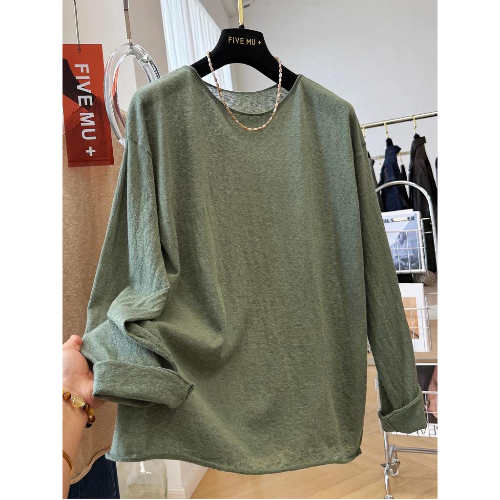 Clearance Bargains: Women's Plus Size Casual Round Neck Long Sleeve Solid Color Top