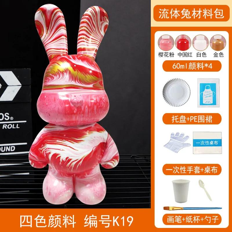 Acrylfarben-Set „Fluid Rabbit White Embryo“ für die Herstellung von handgefertigtem DIY-Spielzeug und kreativen Ornamenten – inklusive Flüssigmalerei-Set für „Fluid White Bear“.