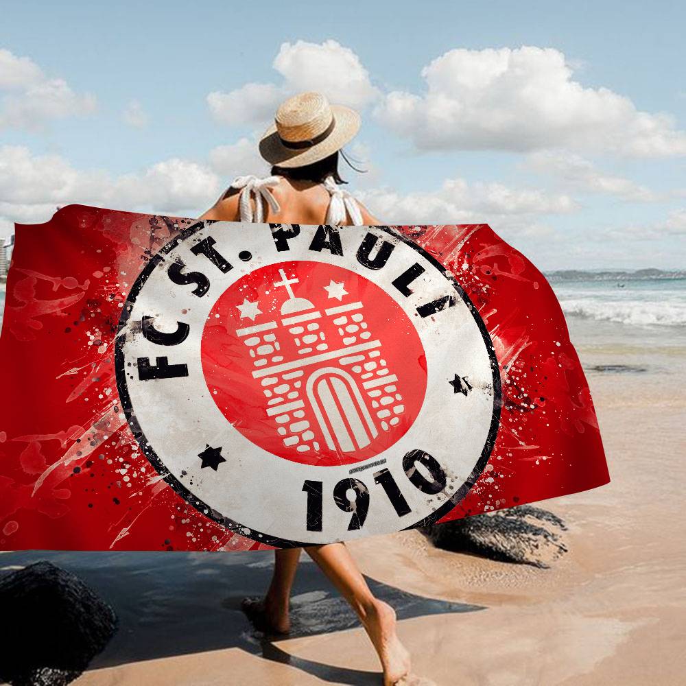 F-FC S-St. P-Pauli Microfibra Stampato Asciugamano da Spiaggia Arrampicata Yoga Spiaggia Nuoto Corsa Assorbente Morbido Asciugamano