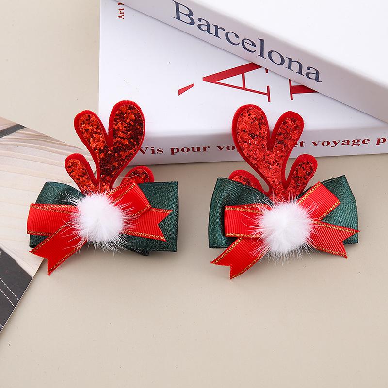 Christmas Antler Hair Clip: Cute Children's Elk Ears with Bells and Mushrooms