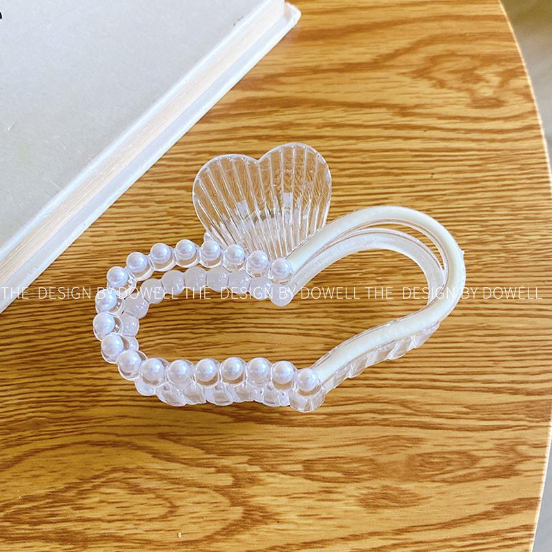 Elegant Fashion Korean Pearl Rhinestone Hair Clip For Women In Heart And Designs Bow