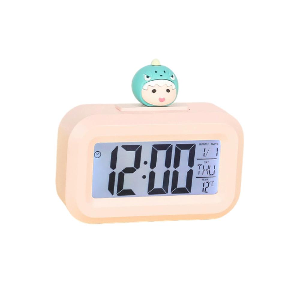 Ceas digital LED Kawaii drăguț Roma decor desen animat porc ceas deșteptător cu lumină de noapte cameră drăguț ceas dormitor noptieră ornamente