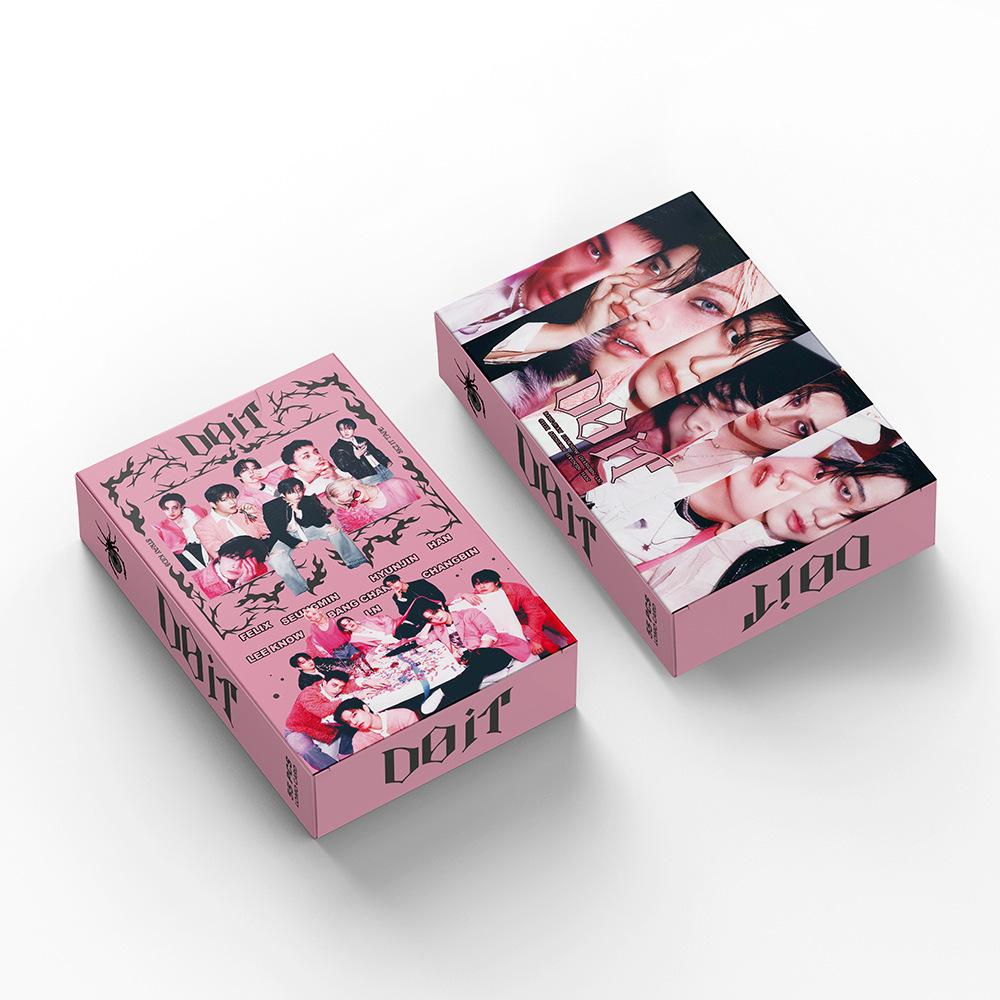 2026 new KPOP Idol New Card "DO IT" Pink Photo Card Fan Decoration Collection 55 Boxed Lomo Cards HAN Felix hyunjin