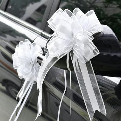 20 Stück/Packung Hochzeits-Zugschleifenbänder Auto Stuhl Dekoration Geschenkverpackung Verpackung Geburtstagsparty Zubehör Heimhandwerk Blumendekor