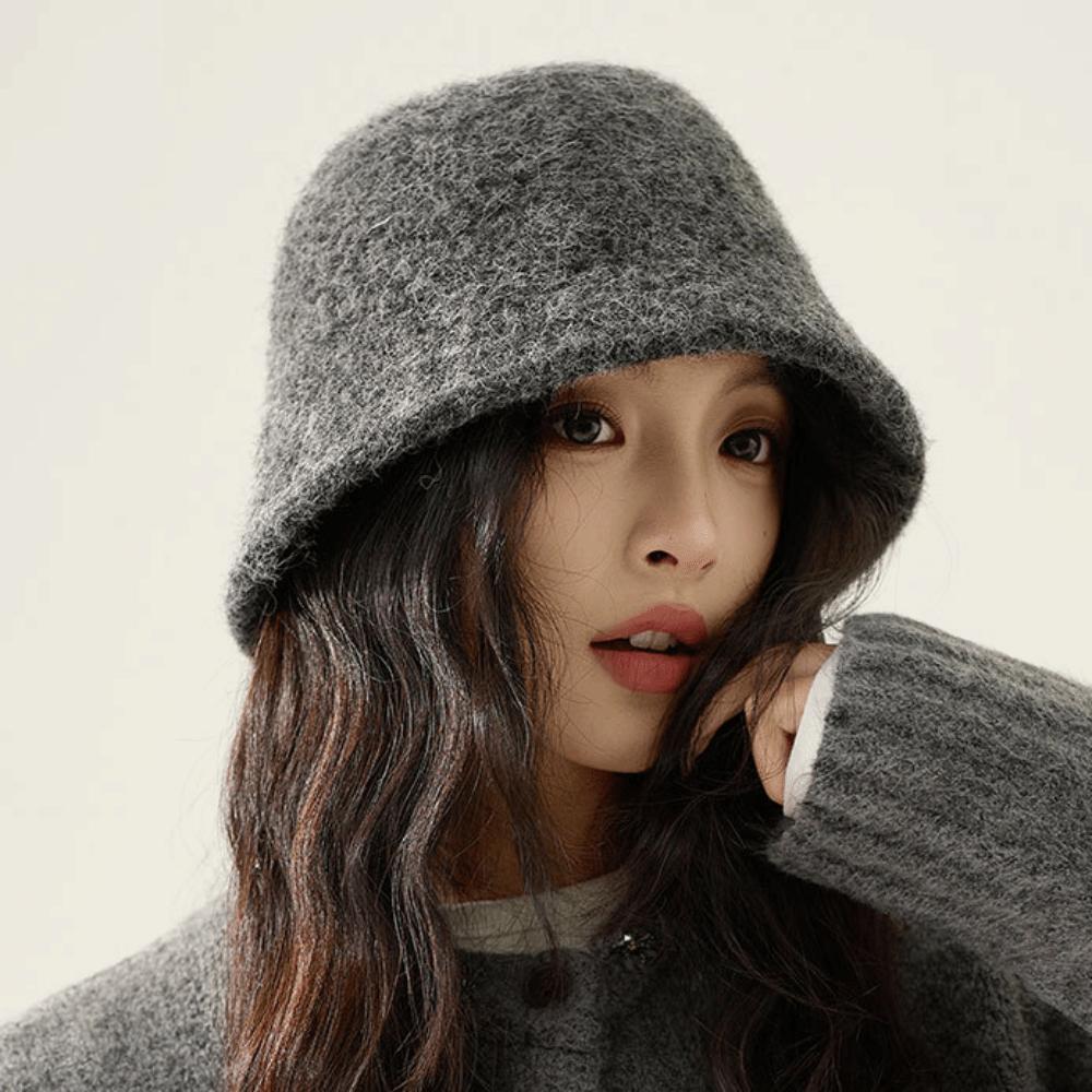 Warm Bucket Hat Vintage Panama Hat Versatile Felt Hat  for Women