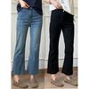 2026 New Style Black Straight-Leg Jeans for Women, Plus Size, for Pear-Shaped Body, High-Waisted, Slimming, Stretchy, Slightly Flared Pants