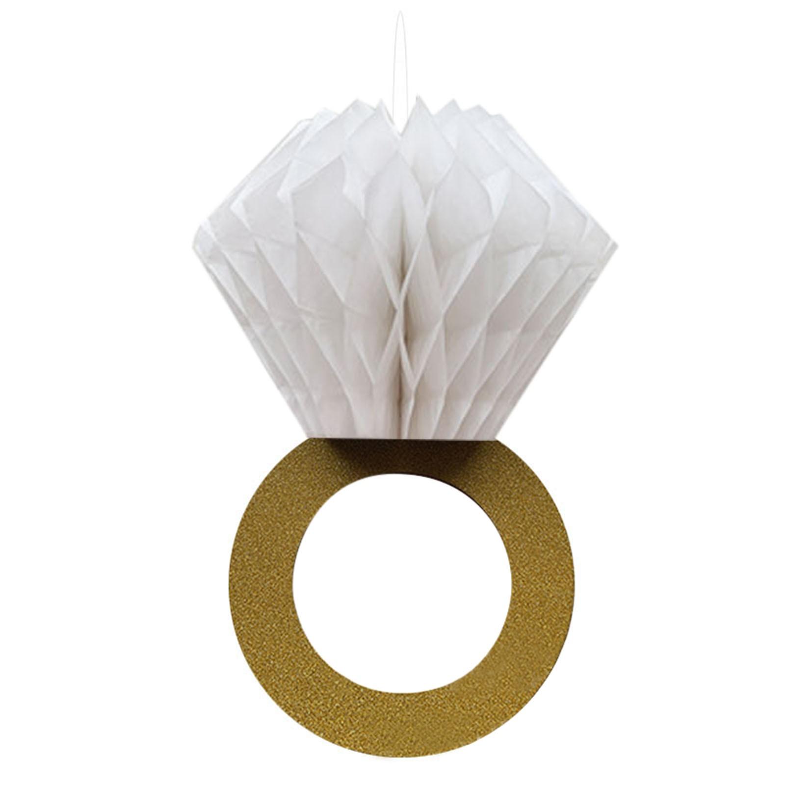 

Bachelorette Party Decorations Diomand Ring Hanging Decorations Glitter Gold Hanging Honeycomb Pom One Size золотий