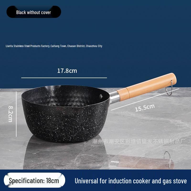 

Japanese Maifan Stone Snow Pan: Multi-functional Non-stick Baby Food & Milk Cooking Pot with Lid 18CM