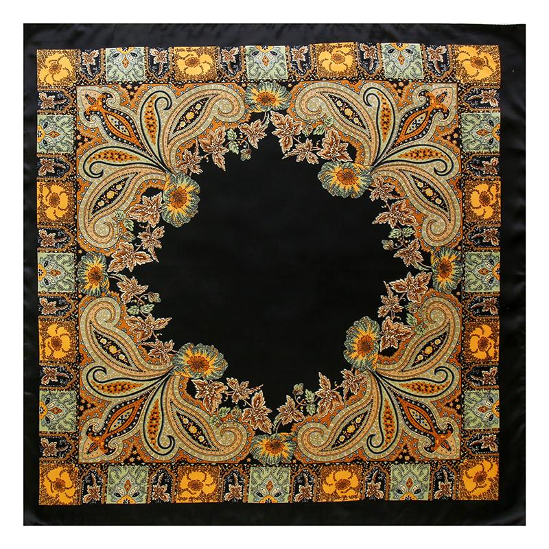 90cm Leopard Print Square Scarf Satin Silk Headband Muslim Woman Hijab Lady Fashion Hairwrap Rock Style Headscarf Islam Turban