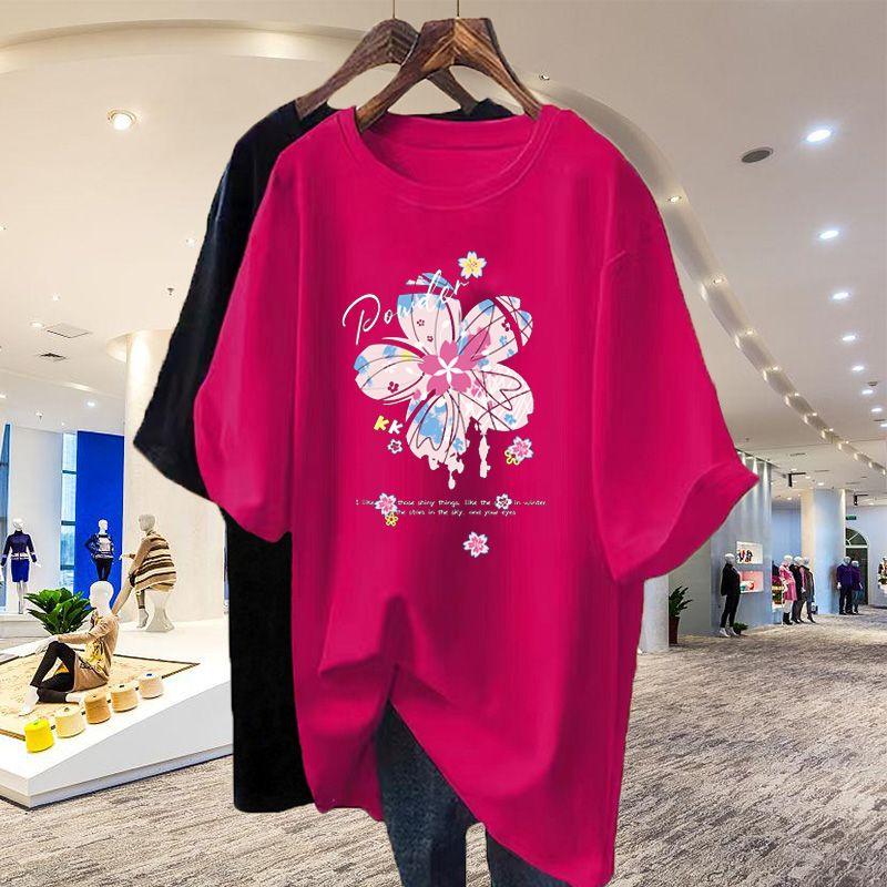 2024 Summer Round Neck Printing Pure Cotton Trend Pattern Comfort Showy Fashion Loose Fitting Multicolor Women's Funny T-Shirts