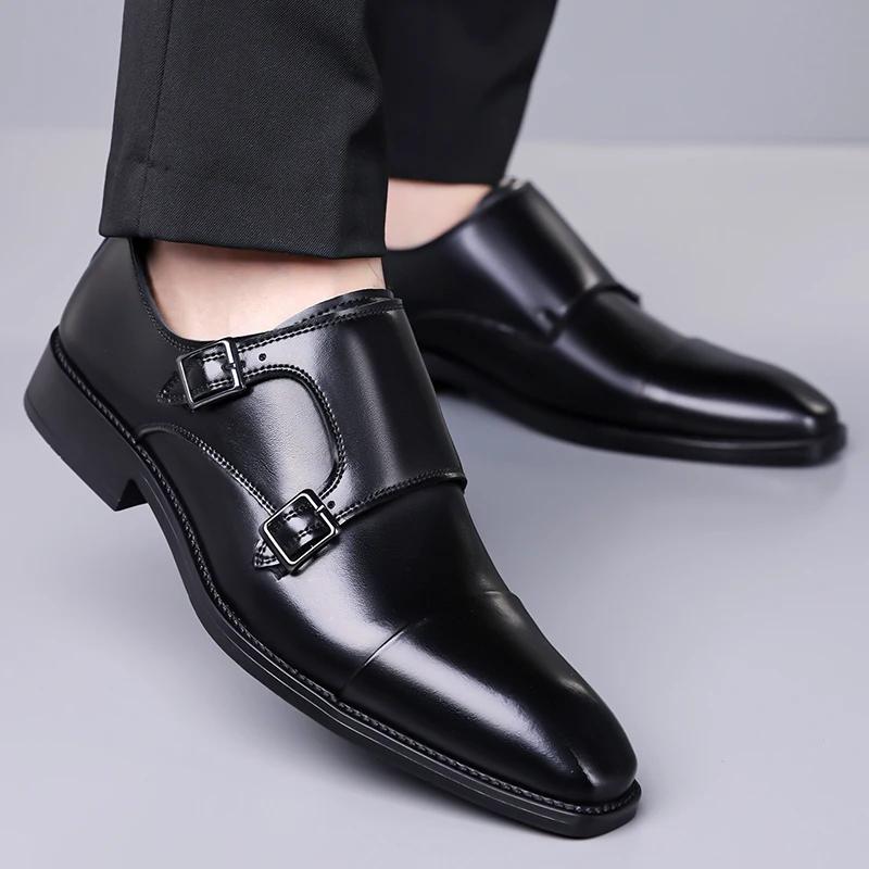 Fashion Fashion Men's Casual Leather Flat Designer Shoes British Style Evening Dresses Loafers Outdoor Slip-on Thick Sole Business Shoes