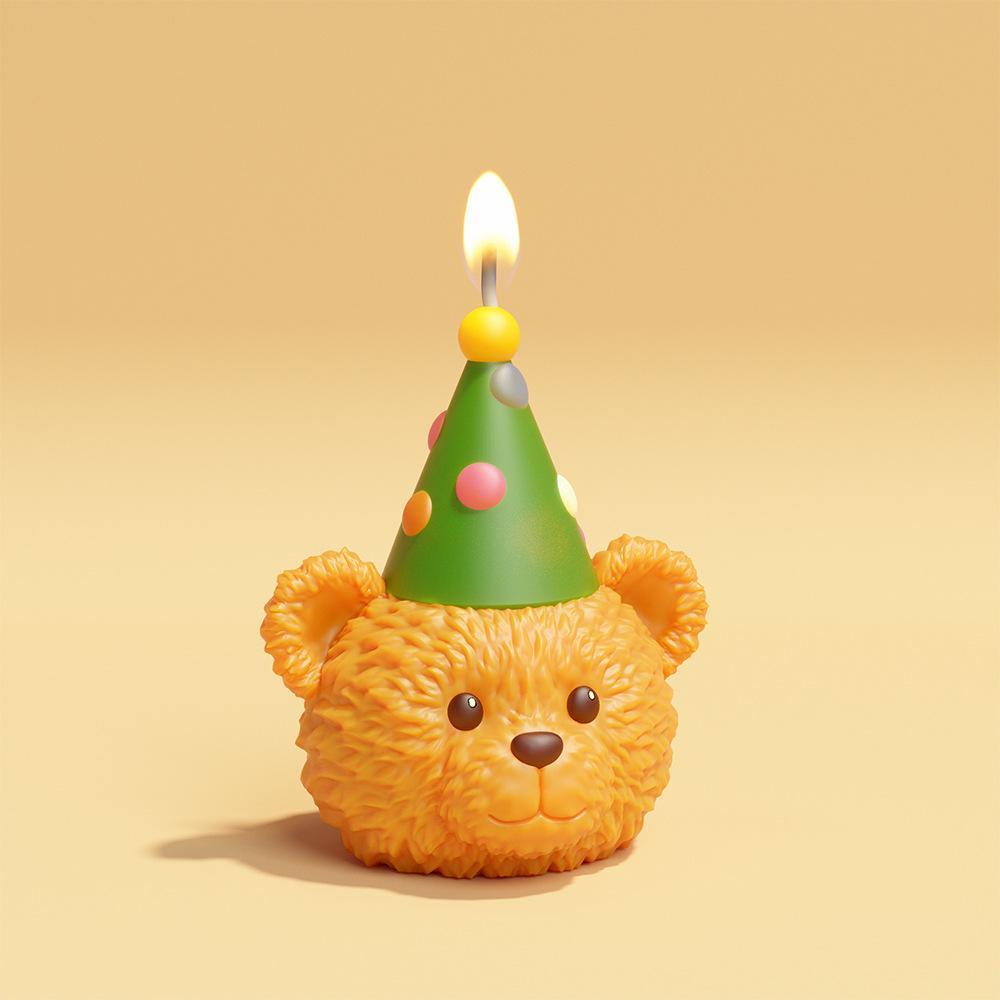 DIY Birthday Bear Birthday Cake Decoration Glue Mould Ins Wind Bear Aromatherapy Ornament Candle Silicone Mold