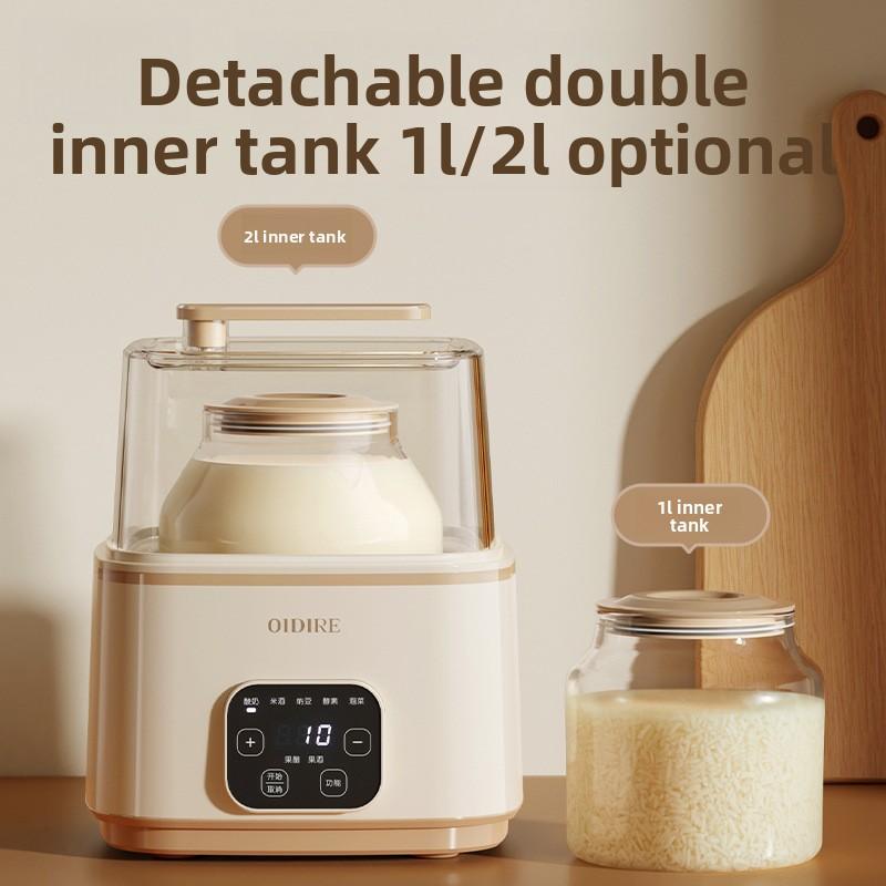 Multifunction Glass Yogurt Maker 1-2L, Smart Digital Fermenter for Natto, Kimchi, Rice Wine, Automatic Home Machine
