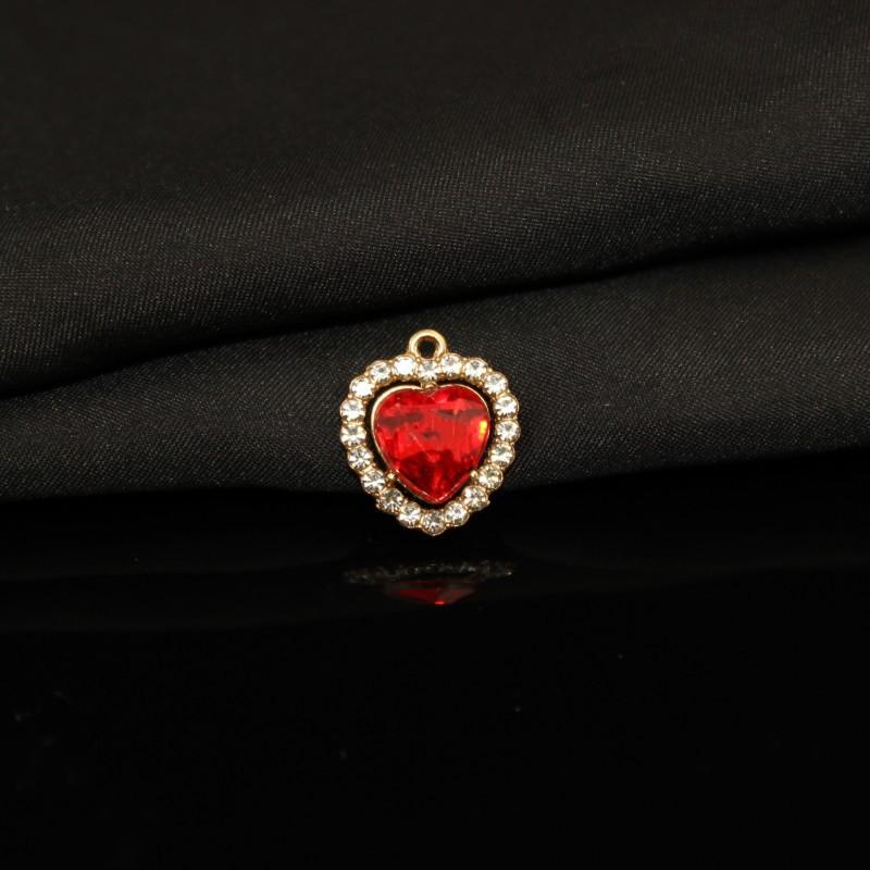 Подвеска в виде сердца из сплава с бриллиантами, цветное прозрачное ожерелье, браслет, аксессуары, подвеска в виде персикового сердца, подвеска в виде любви