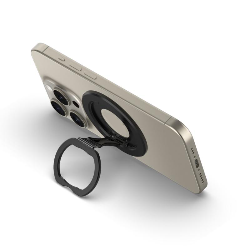 Support Magnétique Portable Rotatif à 360° pour Téléphone avec Béquille Réglable pour Utilisation Mains Libres Accessoires Fixation Sécurisée du Téléphone