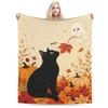Halloween Black Cats Blankets Witchy Kitty Fleece Awesome Warm Throw Blankets for Bedspread Spring/Autumn