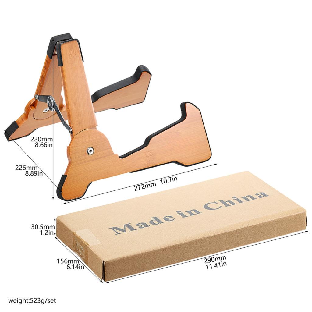 Folded Wooden Guitar Stand Portable Electric Guitar Holder Ukulele Holder Glossy