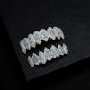 Plated Vampire Fang Denture Set With Micro Inlaid Blue Zirconia Teeth Halloween Costume Party