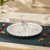 Golden Blue Color Serving Tray Metal Material Snack Serving Plate  Buffet Bar Table Decor