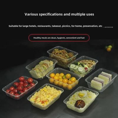 Verdickte rechteckige transparente Einweg-Lunchbox