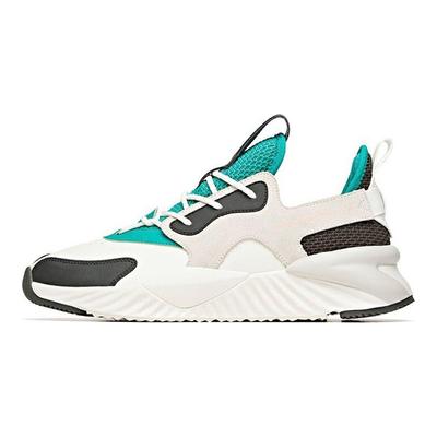 Scarpe da papà basse avvolgenti in pelle sintetica resistenti all'usura sneakers da uomo verde alga 912018803-6
