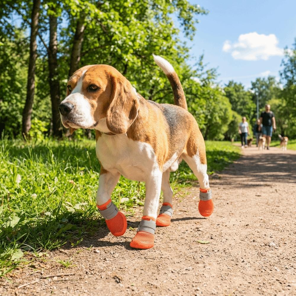 Adjustable Anti Slip Dog Shoes Breathable Dog Foot Covers Dog Mesh Shoes for 4PCS/SET Spring Summer