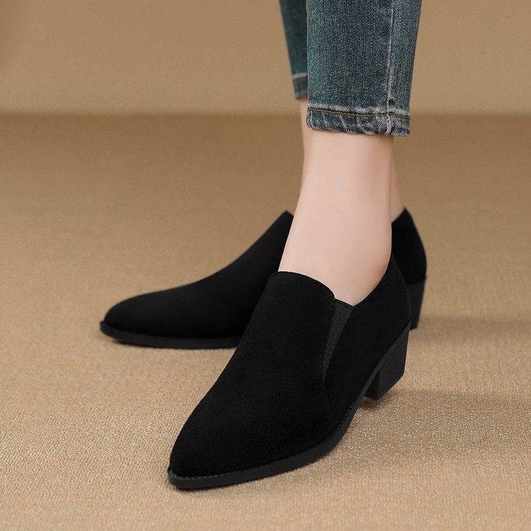 Single shoes soft sole black shoes black dress leather shoes spring professional single shoes deep mouth