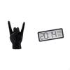 Rock Hand Gesture Statue Digital Wall Clock Sign Crafts Creative Sculpture Finger