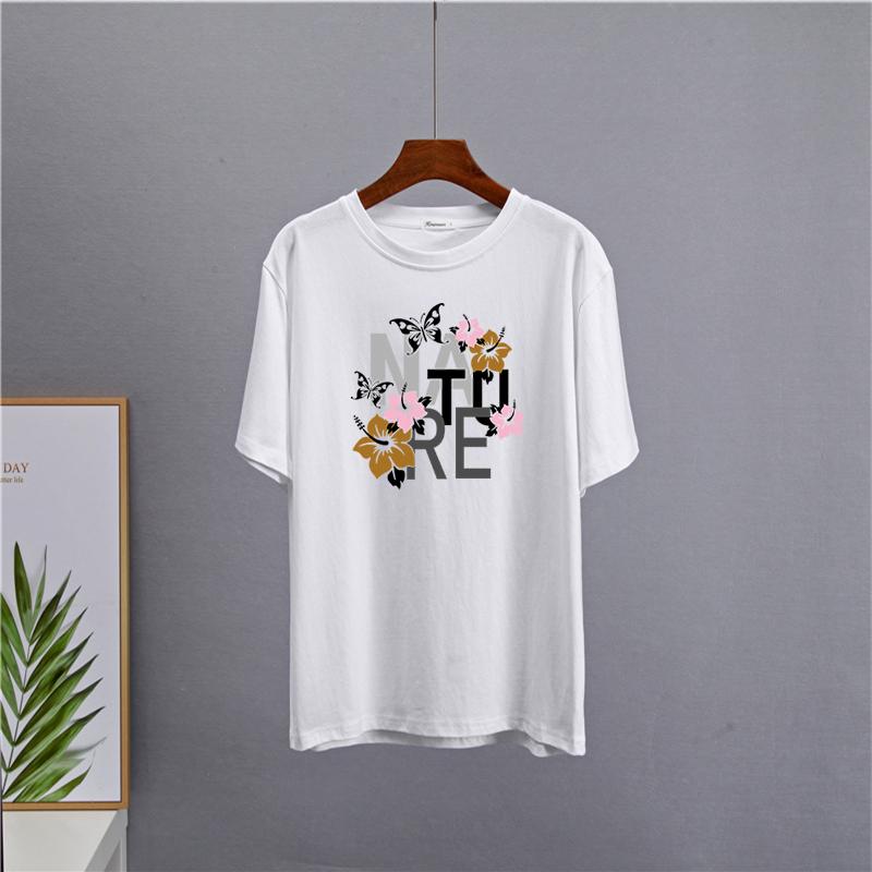 Shellsuning Vintage Graphic Harajuku Trička s potiskem Dámské 100% bavlna O Krátký rukáv Měkké trička Dámská Jednoduchá estetická trička