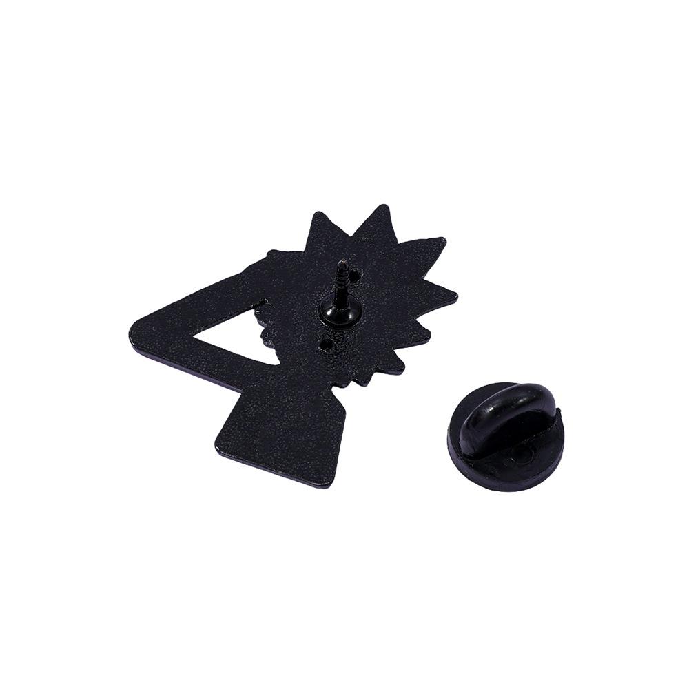 Funny Creative Cartoon Rick and Morty Metal Badge Comedy Animated Characters Alloy Drip Brooch