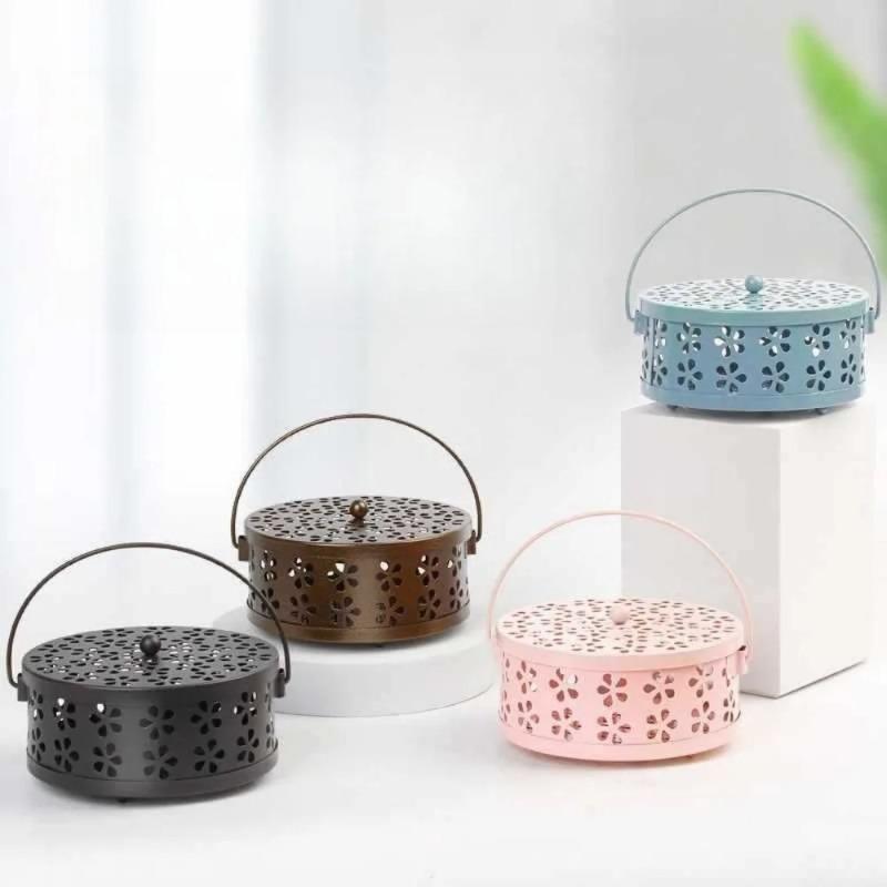 Metal Round Rack Plate Heat Resistant Anti Deformed Mosquito Coil Holder Safe Rack Plate Frame Spiral Incense Repellent