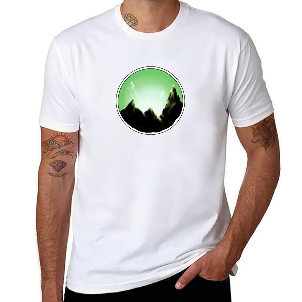 Nature Awaits Mountains Tshirt Utility Work Short Sleeve Top Tshirt
