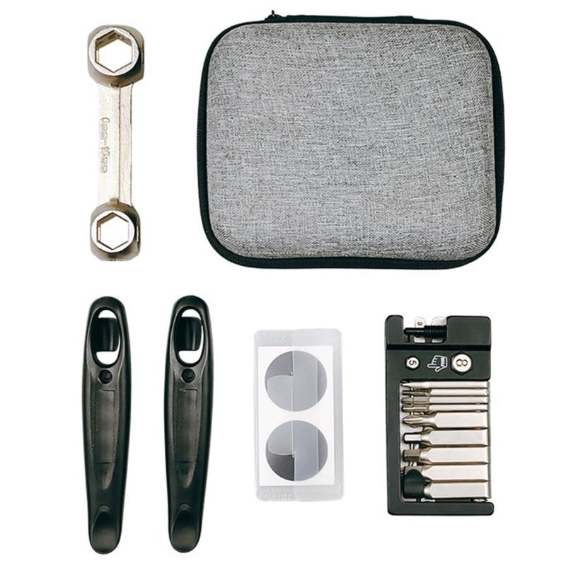 Portable Bike Tire Repairs Tool Set MultiFunctional Puncture Maintenances Tool Bicycles Fix Tire Tool Set with Bag 1
