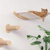 Wooden Cat Climbing Shelf Space Saving Wear Resistant Wall Mounted Cat Hammock with Cushion Cat Jumping Platform Sleeping