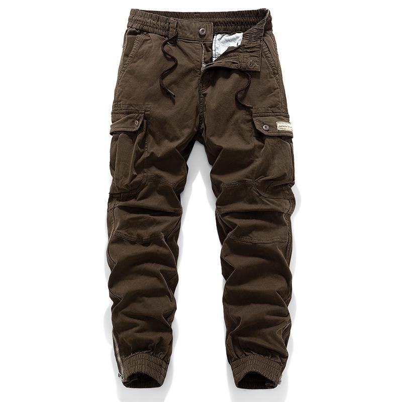 Overalls Men's Trendy Spring and Autumn Casual Pants Dirt-resistant and Wear-resistant Trousers Multi-pocket Large-size Loose Working Pants Cotton