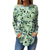 Women's Fashion Casual Round Neck Floral Long Sleeve T-shirt Pullover Long Sleeve Top