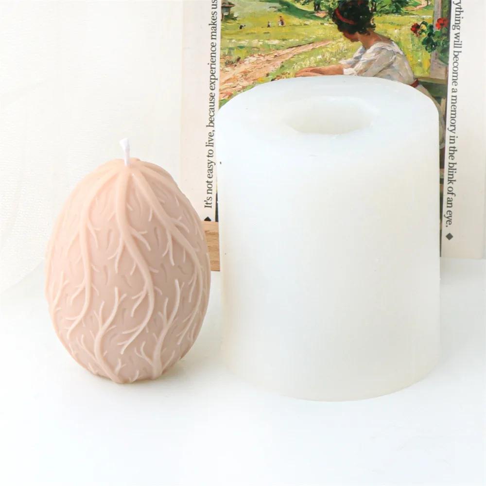 DIY Rattan relief Easter egg candle silicone mold lace flower pattern egg candle mold cloud relief egg resin mold christmas gift